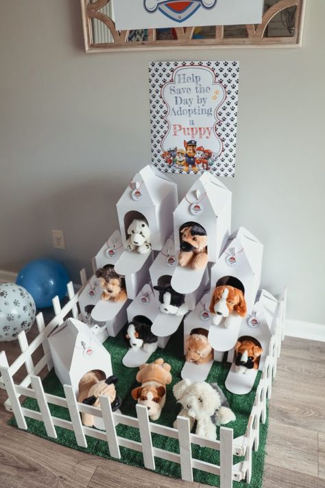 Dog Shelter Birthday Party, Pet Adoption Birthday Party Cake, Adopt A Pet Stuffed Animal, Adopt A Dog Party Favor, Dog Adoption Party Birthday, Adopt Puppy Birthday Party, Animal Rescue Birthday Party, Paw Patrol Birthday Favors, Adopt A Puppy Party Favor