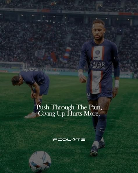 Motivation | Mindset | Success on Instagram: "I will promise you, the pain of giving up hurts much more than the pain of regret. Keep going, pain is temporary! @ofn_app has finally launched their app on Android! You can learn from top coaches to make yourself a better player! - Follow us ( @fcquote ) for more motivational posts! 👇🔥 - Follow 👉 @fcquote 👈 Follow 👉 @fcquote 👈 Follow 👉 @fcquote 👈 - #fcquote #soccerquotes #soccermotivation #successmotivation #quotesforyou #footballmotivation Soccer Injury Quotes, Football Injury Quotes, Quotes For Soccer Players, Instagram Motivation Posts, Inspirational Football Quotes Motivation, Motivational Quotes For Soccer, Quotes For Football Players, Soccer Motivation Wallpaper, Goalkeeper Motivation