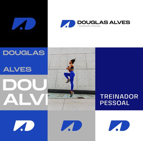 Douglas Alves | Brand Identity on Behance Personal Trainer Branding, Typography Clothing, Corporate Background, Creative Symbol, Personal Trainer Logo, Graphic Designer Studio, Id Identity, Branding Business Card, Personal Branding Design