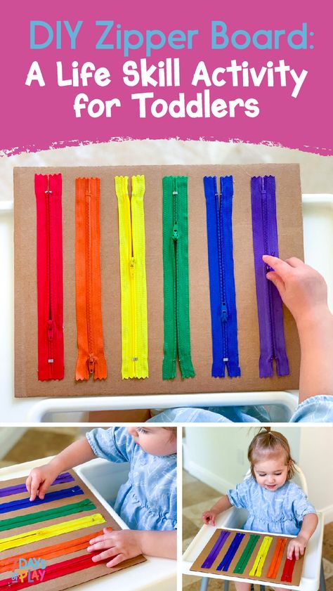 Zipper Board, Asd Activities, Toddler Fine Motor Activities, Tactile Activities, Diy Preschool, Activity For Toddlers, Fine Motor Activities For Kids, Easy Toddler Activities, Zipper Crafts