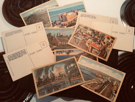 Old Post Cards Vintage Postcards, Old Postcards Aesthetic, Post Card Photography, Writing Postcards Aesthetic, Stack Of Postcards, Aesthetic Post Cards, Post Cards Aesthetic, Travel Postcards Aesthetic, Vintage Postcard Aesthetic