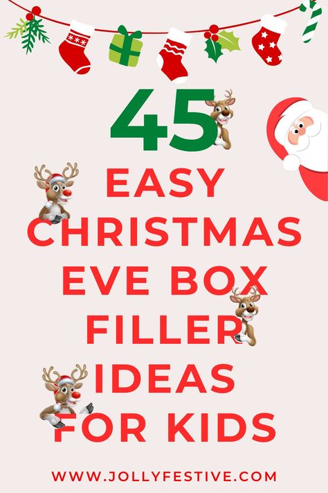 Add a sparkle of joy to your Christmas Eve with our amazing 45 Christmas Eve Box Ideas! 🎄🎁 Packed with easy, cheap, fun, and FREE filler ideas, these boxes will make your family Christmas Eve unforgettable. From the UK or anywhere else in the world, create magical memories! Christmas Ideas For Kindergarten Kids, Diy Christmas Eve Box Fillers, Christmas Eve Kids Box Ideas, Ideas For Christmas Eve Boxes, Christmas Eve Bags For Kids, Christmas Eve Gift Box Ideas, What To Put In Christmas Eve Boxes, Christmas Eve Present Ideas For Kids, Christmas Eve Boxes Ideas