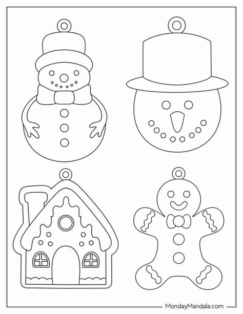 52 Printable Christmas Ornaments (Free PDF Templates) Whimsical Christmas Art Free Printable, Printable Christmas Tree Ornaments, Kid Diy Ornaments Christmas, Ornaments To Color For Kids, Paper Ornaments Template, Free Felt Ornament Patterns Templates, Free Printable Christmas Ornament Templates Free, Diy Easy Felt Christmas Ornaments, Needle Punch Christmas Ornaments