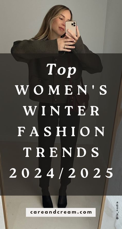 Discover the latest 2024/2025 winter fashion trends for women! From textured coats to chic leather pieces, and rich burgundy hues to playful leopard prints, this season has it all. Explore the latest winter styles for women that embody the perfect winter aesthetic. Get inspired with some cute and cozy winter trending outfits that will keep you stylish all season long! Simple Casual Winter Outfits, Fashion For 2025 Women, Trending Clothes For Women 2024, Casual Outfit Winter 2024, Winter Women’s Fashion, Woman’s Winter Fashion, 2025 Winter Womens Fashion, Winter Outfit Trends 2024/2025, Different Fashion Styles For Women