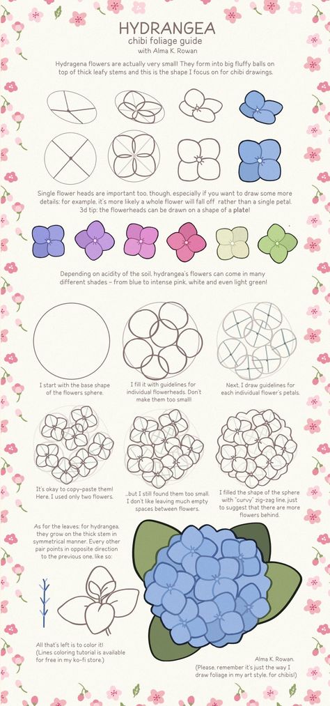 Trin For Trin Tegning, Make Flowers, Flower Drawing Tutorials, Digital Art Beginner, Digital Painting Tutorials, Art Tutorials Drawing, Digital Art Tutorial, Types Of Flowers, Art Studies