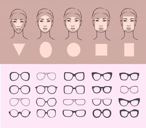 Frames For Round Faces, Face Shape Guide, Glasses For Oval Faces, Glasses For Round Faces, Shape Chart, Oval Face Shape, Sunglasses For Your Face Shape, Glasses For Face Shape, Face Shapes Guide