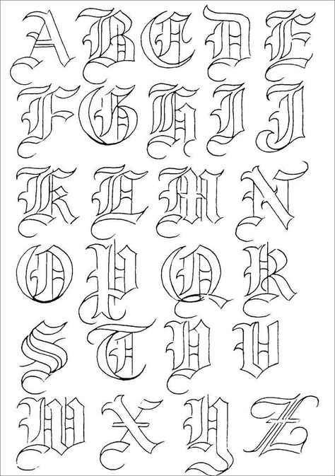 Old English alphabet letters in a modern font, perfect for designing logos, branding, packaging, and other creative Cursive Lettering Alphabet, Cholo Lettering Alphabet, Bold Fonts Alphabet, Alphabet Design Fonts, Medieval Calligraphy, Fancy Fonts Alphabet, Cursive Fonts Alphabet, Old English Alphabet, Fonts Canva