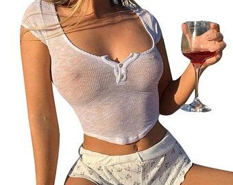 Basic Crop Tops, Knitting Top, T Shirt Crop Top, Crop Top Tees, Summer White, Cropped Tops, Fashion T Shirt, Short Sleeve Cropped Top, Sleeves (women)