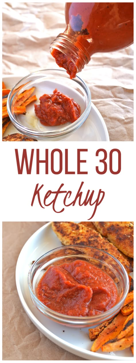 Whole30 Ketchup! So simple to make and a perfect addition to all those eggs! Paleo, sugar-free and full of flavor! Whole30 Ketchup, Whole 30 Vegetarian, Paleo Ketchup, Homemade Ketchup Recipes, Paleo Condiments, Whole 30 Meals, The Whole 30, Paleo Sauces, Whole 30 Challenge