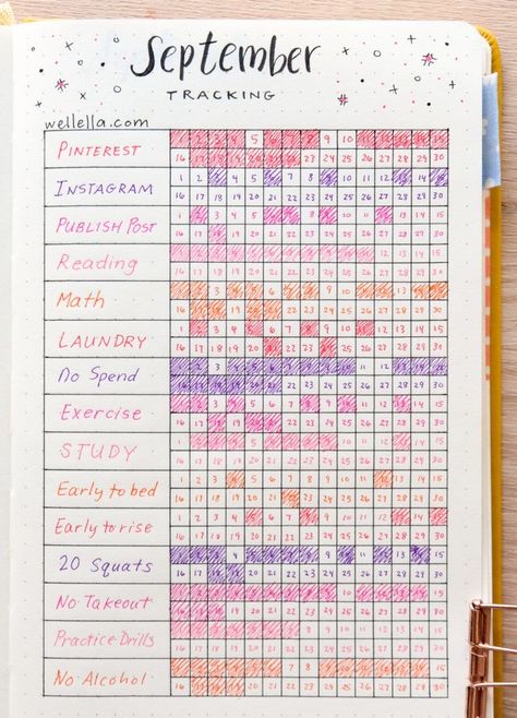 2024 Awesome Bullet Journal Habit Tracker Spreads! ⋆ Sheena of the Journal Habit Tracker Layout Ideas, Bujo Productivity Tracker, Habit Tracker Ideas Bullet Journal, Habit Tracker With Rewards, Habit Tracker Inspiration, Studying Journal Ideas, Grid Paper Journal Ideas, Habit Tracking Bullet Journal, 2024 Journal Spread