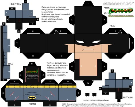 The Batman Cubeecraft The Batman Cartoon, Batman Crafts, Cube Craft, Batman Cartoon, Cape Designs, Batman Party, Paper Toys Template, Batman Birthday, Card Model