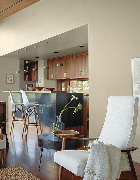 Wall Color: Jute Kitchen With Tan Walls, Benjamin Moore Jute, Benjamin Moore Living Room Colors, Benjamin Moore Living Room, Benjamin Moore Neutrals, Popular Neutral Paint Colors, Exterior House Paint Colors, Cushioned Chair, Warm Neutral Paint Colors