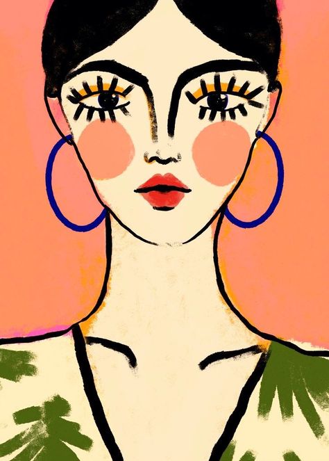 Painting Ideas Person, Fashion Painting Canvas, Women Line Art, Iconic Lines, Illustration Kunst, Frida Art, Form Art, Line Artwork, Modern Art Paintings Abstract