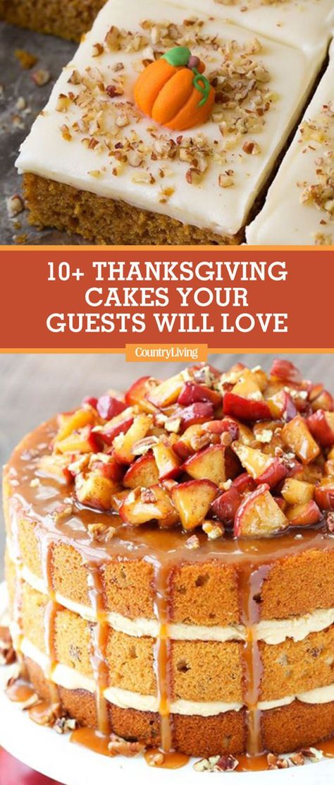 14 Thanksgiving Cake Ideas - Holiday Cake Decorating Ideas for Thanksgiving and Recipes Thanksgiving Cake Ideas, Thanksgiving Desserts Pie, Holiday Desserts Thanksgiving, Desserts Pie, Holiday Cake Decorating, Thanksgiving Cake, Thanksgiving Cakes, Dessert Simple, Thanksgiving Food Desserts