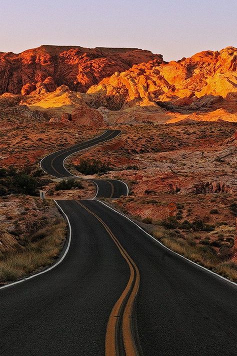 Friday Inspiration, Beautiful Roads, Scenic Roads, Valley Of Fire, Road Trip Usa, Open Road, In The Desert, Route 66, The Desert