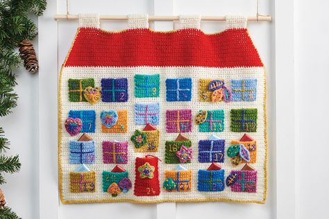 Crochet Advent Calendar, Advent Calendar Pattern, Cool Advent Calendars, Homemade Advent Calendars, Christmas Crochet Blanket, Crochet Holiday, Crochet Christmas Gifts, Crochet Xmas, Advent Calenders