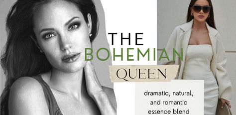 The Bohemian Queen – Dramatic, Natural, and Romantic Essence Blend - Our Fashion Garden Ingenue Dramatic, Kitchener Style Essences, Kitchener Essence, Feminine Archetypes, Natural Dramatic, Romantic Essence, Natural Kibbe, Dramatic Romantic, Arched Eyebrows