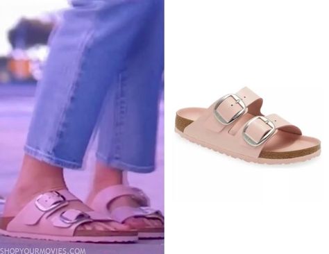 Barbie: Barbie’s Pink Birkenstocks Barbie Movie Birkenstock, Barbie Birkenstock Outfit, Barbie Birkenstock, Pink Birkenstocks Outfits, Barbie Movie Costumes, Birkenstocks Outfits, Pink Birkenstocks, Barbie Movie Outfits, Birkenstock Outfit