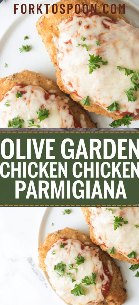 Chicken Parmigiana is a timeless favorite, and Olive Garden's version is a standout for good reason – it's mouthwatering! This copycat recipe recreates the crispy chicken, tangy marinara sauce, and gooey cheese, bringing that restaurant-quality dish right to your home! Olive Garden Chicken Parmesan Recipe Copycat, Olive Garden Chicken Recipe, Chicken Parmagania, Chicken Parmagania Recipe, Olive Garden Marinara Sauce Recipe, Olive Garden Marinara Sauce, Best Chicken Parmigiana Recipe, Soup Copycat Recipes, Garden Marinara Sauce