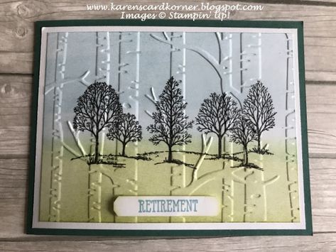 Lovely As A Tree Cards, Lovely As A Tree, Winter Woods, Guy Cards, Men's Cards, Tree Stamp, Masculine Birthday Cards, Retirement Cards, Cards For Men