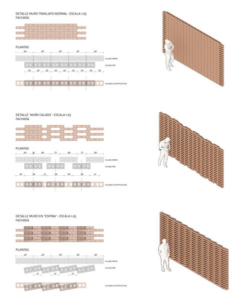 Gallery of El Recreo Kindergarten / DARP - 24 Social Housing Architecture, Architecture Design Presentation, Materials Board Interior Design, Stone Wall Design, Cladding Design, Brick Cladding, Brick Detail, Facade Material, Brick Arch