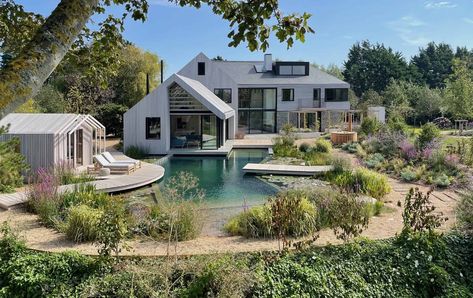 Grand Designs Houses, Swimming Ponds, Clad Home, Natural Swimming Ponds, Swimming Pond, Natural Swimming Pools, Natural Swimming Pool, Chichester, Salou