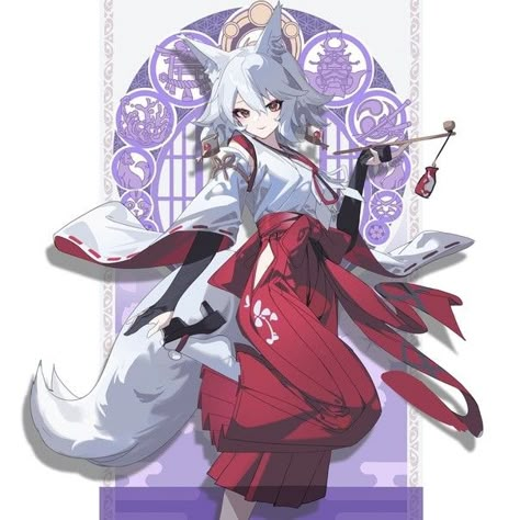 Kitsune Saiguu, Nina Kosaka, Fox Character, Anime Cosplay Makeup, Shrine Maiden, Skins Minecraft, Kitsune Fox, Characters Inspiration Drawing, Fox Girl