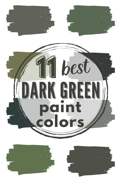 11 Best Dark Green Paint Colors For A Tranquil Home Sw Dark Blue Green Paint Colors, Best Dark Green Paint Colors Benjamin Moore, Deep Green Exterior Paint, Forest Green Wall Color, Best Dark Olive Green Paint Colors, Magnolia Dark Green Paint Colors, Brown House Green Trim, Dark Green Home Office Decor, Rich Dark Green Paint Colors