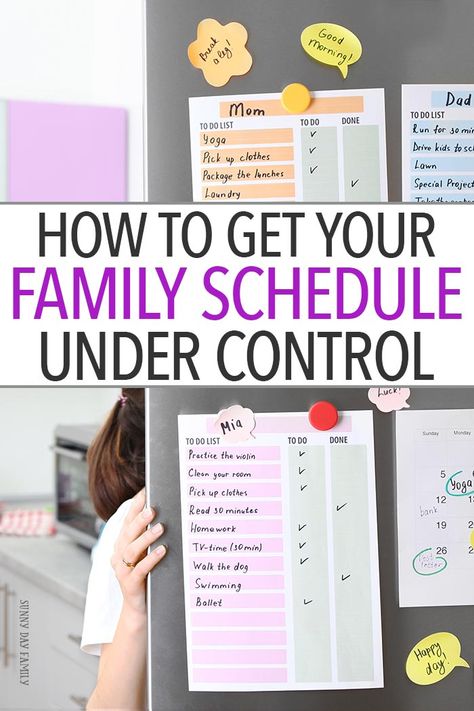 Feeling overstressed and overextended? IGet your family schedule under control with these easy tips! Great advice for busy families on how to manage activities and appointments while staying organized. Organize Family Schedule, Busy Family Organization, Back To School Routines, Family Activities Preschool, Family Management, Schedule Board, Family Organization, Organisation Tips, Family Schedule