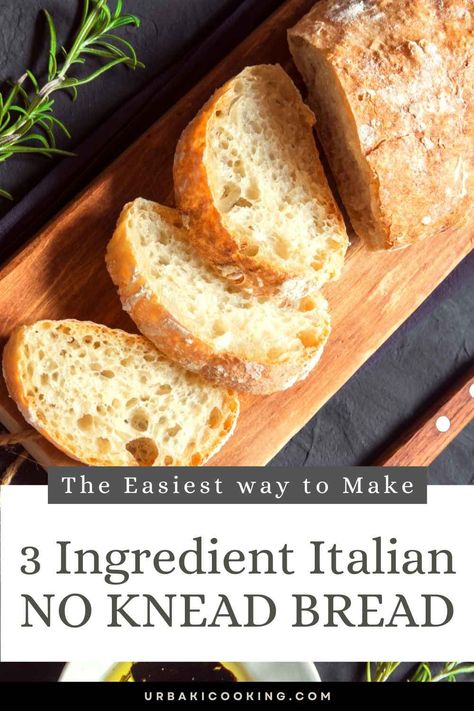 This recipe is a game-changer for both seasoned bakers and those new to the art of breadmaking, as it requires only three basic ingredients, a bit of patience, and no intricate kneading. If the thought of homemade bread has always intimidated you, prepare to be pleasantly surprised as you embark on this delightful journey of creating a rustic Italian loaf with unparalleled simplicity. The heart of this recipe lies in the magical combination of just three essential ingredients... Fast Italian Bread, No Knead Italian Bread Recipes, Essential Ingredients For Cooking, Rustic Italian Bread Recipe, 3 Ingredients Bread, 30 Minute Bread, Three Ingredient Bread Recipes, 3 Ingredients Bread Recipe, Italian Loaf Bread Recipes