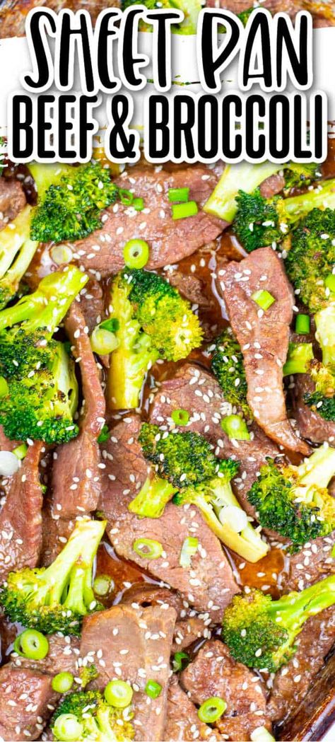 Sheet Pan Beef And Broccoli, Oven Broccoli, Sheet Pan Beef, Beef And Broccoli Recipe, Easy Beef And Broccoli, Broccoli Bake, Beef And Broccoli, Broccoli Recipe, Easy Stir Fry