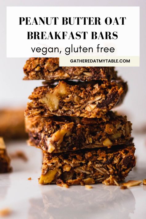 Peanut Butter Oat Breakfast Bars, Vegan Oatmeal Breakfast Bars, Vegan Granola Bar Recipe, Granola Bars Peanut Free, Granola Bar No Peanut Butter, Peanut Butter Breakfast Bar, Gluten Free Breakfast Bars, Peanut Butter Oat Bars, Peanut Butter Oats