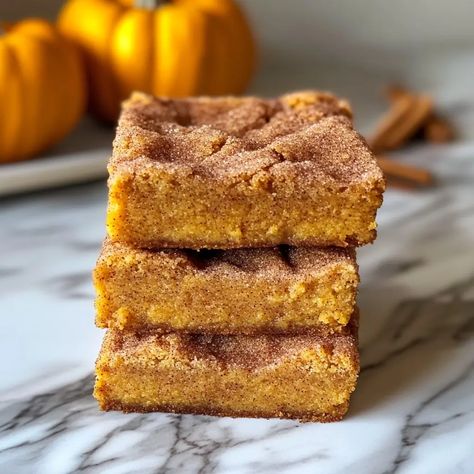 Snickerdoodle Pumpkin Cookie Bars are soft, chewy, and full of fall flavors. A perfect treat for the season. Try the recipe today! Pumpkin Cookie Bars, Snickerdoodle Bars, Pumpkin Cookie, Dessert Platter, Pumpkin Bars, Fall Cookies, Dairy Free Chocolate, Pumpkin Flavor, Pumpkin Cookies