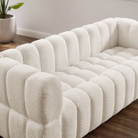 VANOMi 85inch Modern Couch, Leisure Comfortable Sofa - 85" x 33.86" - On Sale - Bed Bath & Beyond - 38105412 Sofa For Bedroom Couch Small Spaces, Couch For Bedroom, Colorful Couch, Fluffy Sofa, Modern Futon, Living Room Furniture Styles, Couch For Living Room, Office Idea, Bedroom Couch