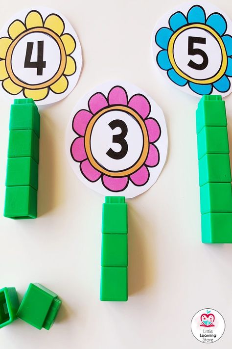 Do you need some fun spring activities for your math and literacy centers? This packet is perfect for the months of April and May and includes 18 interactive centers that work on Letter Recognition, Number Recognition, Counting, Colors, Patterns, Fine Motor Skills, and more! Perfect addition to your preschool, pre-k, and transitional kindergarten curriculum! Plant Math Preschool, Gardening Literacy Activities Preschool, April Curriculum Themes, Pre K Table Activities, Spring Block Center Preschool, April Math Activities For Preschool, Spring Science Center Preschool, Spring Numbers Preschool, Flower Math Preschool