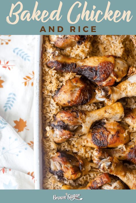 Looking for a delicious and easy dinner idea? Try our mouthwatering recipe for Baked Chicken Legs and Rice! 🍗🍚 It's a flavorful one-pot meal that's perfect for busy weeknights. Find out how to make it and enjoy a satisfying dinner tonight! #ChickenLegsAndRice #OnePotMeal #EasyDinnerRecipe Chicken Legs And Rice In The Crock Pot, Baked Chicken Drumsticks And Rice, Chicken Drumstick And Rice, Chicken Leg And Rice Recipes, Chicken Legs And Rice Recipes, Baked Chicken Legs And Rice, Chicken Legs With Rice, Chicken Drumsticks And Rice, Chicken Legs And Rice