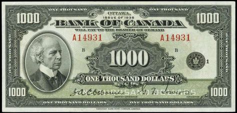 Bank of Canada 1935 1000 Dollars note 1000 Dollar Bill, Thousand Dollar Bill, Canada Money, Treasure Hoard, Canadian Currency, Canadian Money, Canadian Dollar, Dollar Note, Canadian Coins