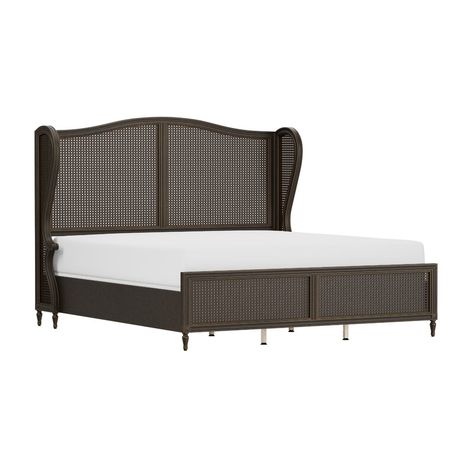 Birch Lane Shantel Low Profile Standard Bed & Reviews | Wayfair.ca Cane Bed, Hillsdale Furniture, Standard Bed, Panel Bed, Headboard And Footboard, Storage Bed, Upholstered Beds, Birch Lane, Romantic Style