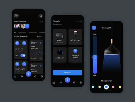 Smart Home App UI by Palash Ahmed for Magicis™ on Dribbble Smart Home App Ui, Ui Ux Design Website, Ux Elements, Ux Design Website, Ios 7 Design, Ux Trends, Ux Design Trends, Ui Design Trends, Mobile Ui Patterns