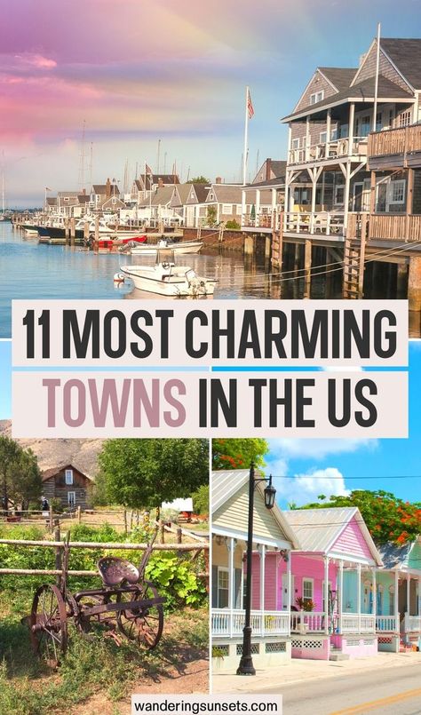 20 Most Charming Towns in the US Small Town Weekend Getaways, Prettiest Cities In The Us, Best Small Towns To Visit In The Fall, Cute Towns In America, Best Beach Towns To Live In Us, Interesting Places To Visit In The Us, Charming Small Towns, Quaint Towns In America, Hallmark Towns To Visit