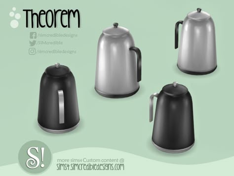 Sims 4 Kettle Cc, Sims 4 Simcredible, Sims 4 Miscellaneous, Cc Clutter, Around The Sims 4, Sims 4 Kitchen, Cc Furniture, Sims 4 Clutter, Free Sims 4