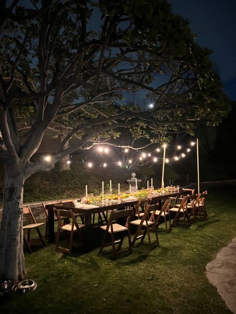 19 Birthday Party Decorations, Birthday Decorations Garden Party, Birthday Party Dinner Decorations, Backyard Patio Birthday Party, Birthday Party Intimate, Dinner Party Outside Aesthetic, Outdoor Birthday Dinner Ideas, Home Birthday Set Up, Lawn Dinner Party