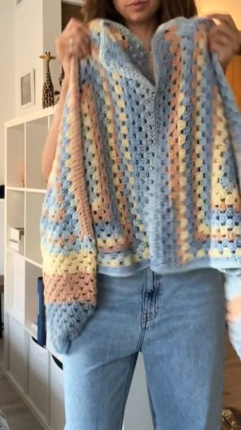 Rate this granny square hexagon pullover (0-10) 😍💗 Follow @crochetbae_1 for daily crocheting & knitting clips Follow @crochetbae_1 for… | Instagram Hexagon Granny Square Pullover, Hexagon Pullover Crochet, Hexagon Pullover, Crochet Sweaters Women, Crochet Sweater Vest Pattern Free, Crochet Hexagon Sweater, Crochet Sweater Vest Pattern, Crochet Sweater Outfit, Sweater Vest Pattern