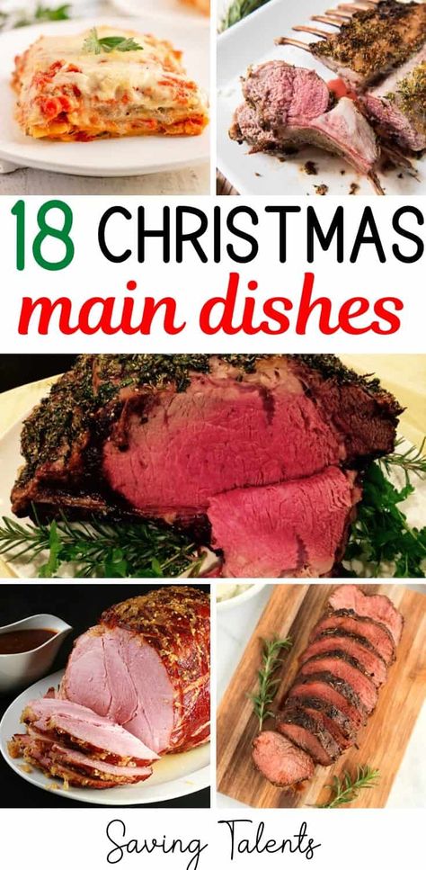 Throwing a Christmas dinner party or cooking a special Christmas Eve dinner?  Here are some delicious recipe ideas for Christmas dinner this holiday season!  These ideas for main dishes will make your Christmas dinner or Christmas party a success! Christmas Dinner Main Course, Christmas Beef, Holiday Dinner Recipes, Christmas Main Dishes, Christmas Main, Christmas Meal, Table D Hote, Christmas Dinner Menu, Cheap Recipes