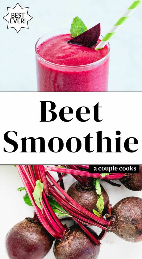 Here's how to make a beet smoothie, full of sweet flavor and vivid color! This healthy puree is loaded with nutrients and fruit. #beet #beetsmoothie #beetrecipe #smoothierecipe Beet Smoothie Recipes, Beets Smoothie Recipes, Denver Food, Raw Beets, Veggie Smoothies, Beet Smoothie, Peanut Butter Smoothie, Smoothie Ideas, Vegetarian Cookbook