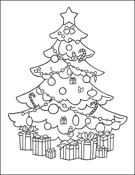 Christmas Tree Coloring, Super Coloring Pages, Tree Coloring, Book Christmas Tree, Big Christmas Tree, Christmas Tree Images, Catholic Christmas, Christmas Tree Pictures, Christmas Tree With Presents