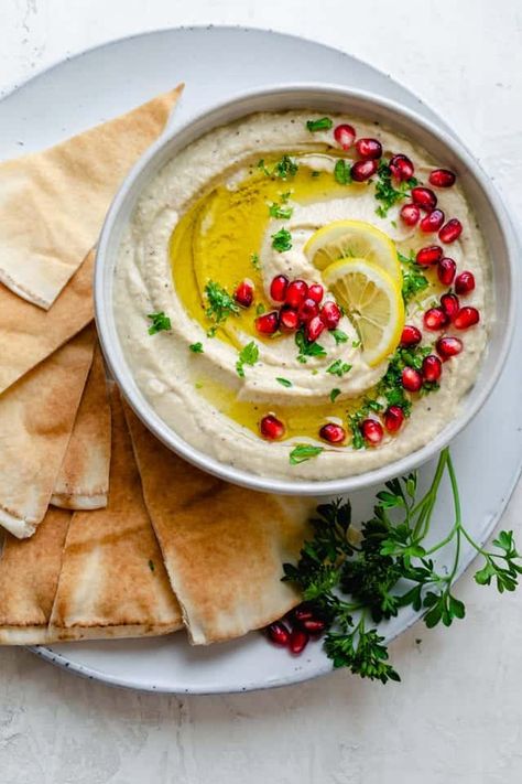 Authentic Baba Ganoush Recipe, Best Baba Ganoush Recipe, Easy Baba Ganoush Recipe, Recipe Lebanese, Creamy Hummus Recipe, Baba Ganoush Recipe, Oven Roasted Eggplant, Arabisk Mad, Pane Pita