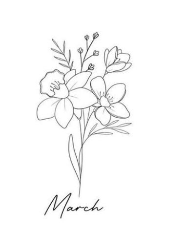 Daffodil Bunch Tattoo, Cherry Blossom And Daffodils Tattoo, Daphodile Flower Tattoo, Daphodil Tattoos, Daffodil Tattoo Outline, Daffodil Name Tattoo, Daffodil Cherry Blossom Tattoo, Dafodill Flowers Tattoo Fine Line, Jonquil And Daffodil Flower Tattoo