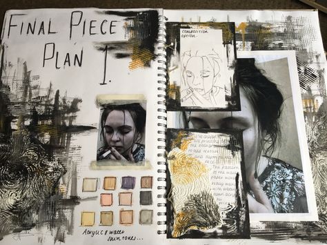 Final piece plans for art exam unit Kunstjournal Inspiration, Photography Sketchbook, Sketchbook Layout, Textiles Sketchbook, Art Examples, Art Alevel, Gcse Art Sketchbook, A Level Art Sketchbook, Sketchbook Ideas