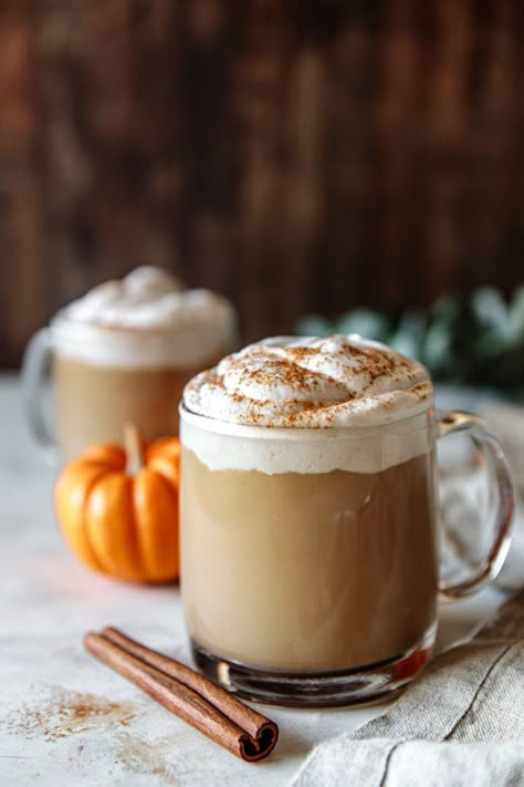 Paleo Pumpkin Muffins, Vegan Pumpkin Spice Latte, Autumn Drinks, Spiced Whipped Cream, Homemade Pumpkin Spice Latte, Vegan Pumpkin Spice, Pumpkin Spiced Latte Recipe, Fall Board, Homemade Pumpkin Spice